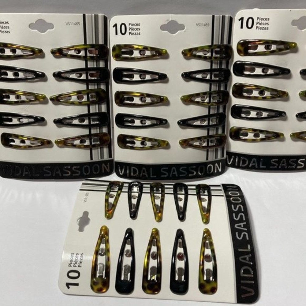 Vidal Sassoon 1.5" Hair Clip Barrettes Black Brown